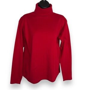 SMALL VINTAGE 90s NORTHCREST RED TURTLENECK LONG SLEEVE PULLOVER